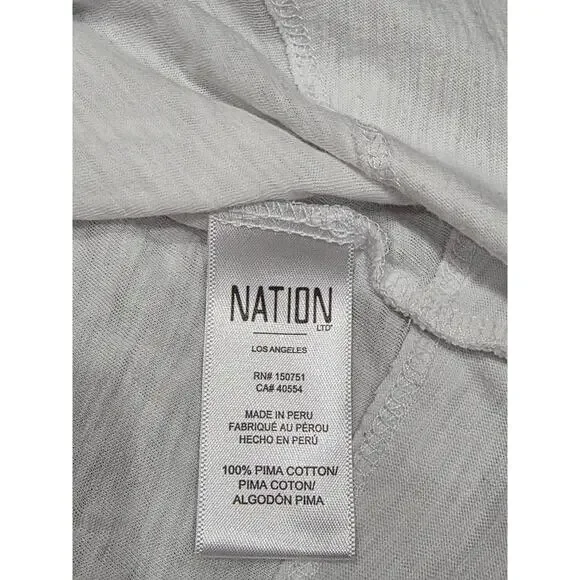 Nation LTD Tee in Thick Y2K Top Jersey in White Small A004068 - Picture 4 of 8